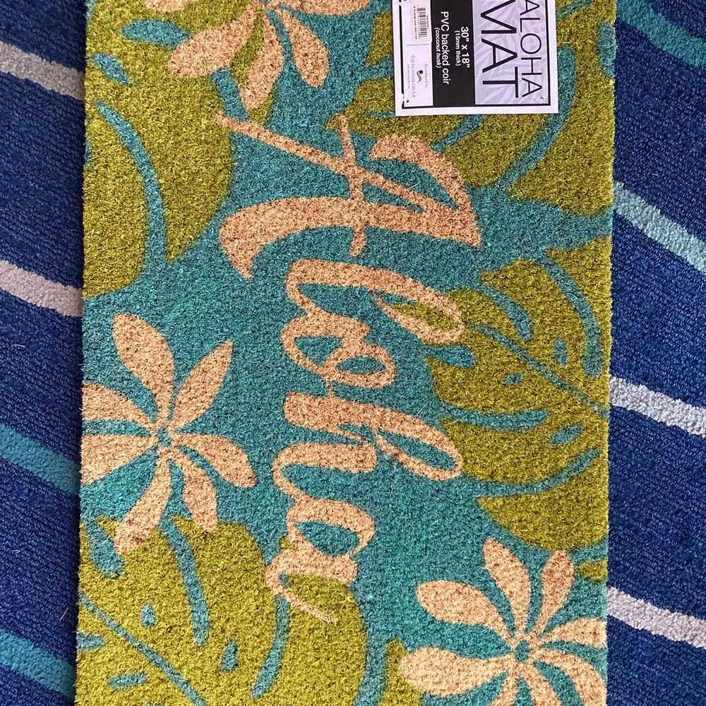 Aloha coconut husk mat with pvc backing door mat